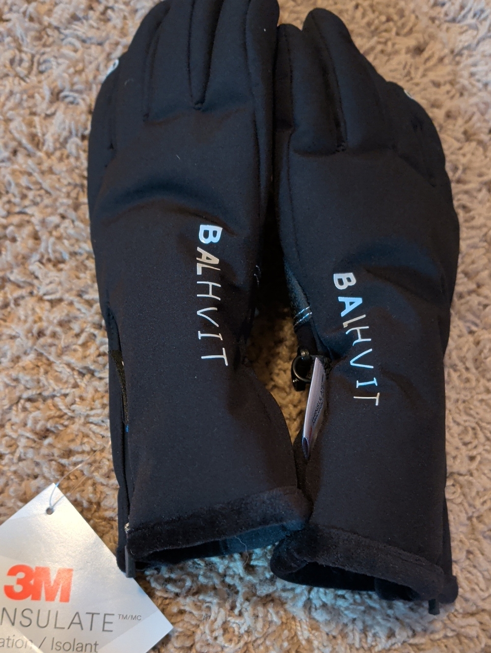 NWT Thinsulate balhvit Black Winter Mens Gloves Size Medium
